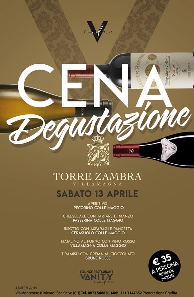 Cena Degustazione 13 aprile