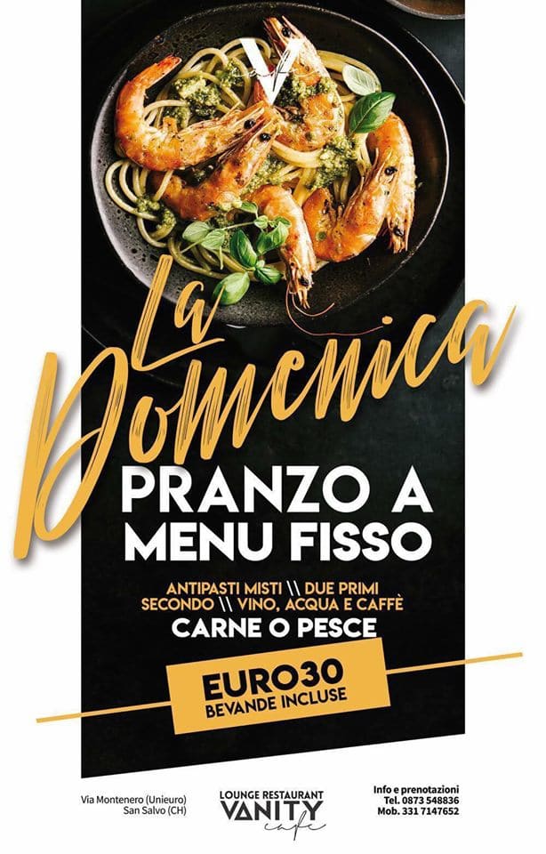 La Domenica Pranzo a menu fisso