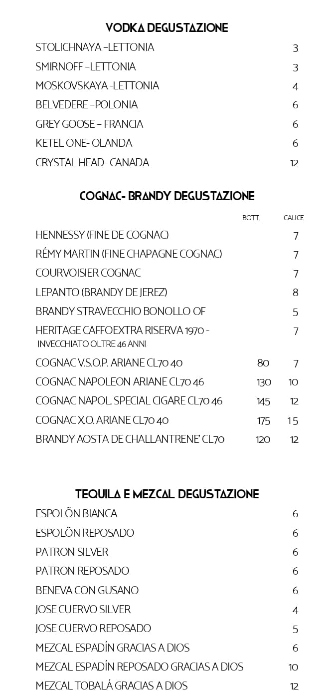 Menu Bar Vanity Cafe