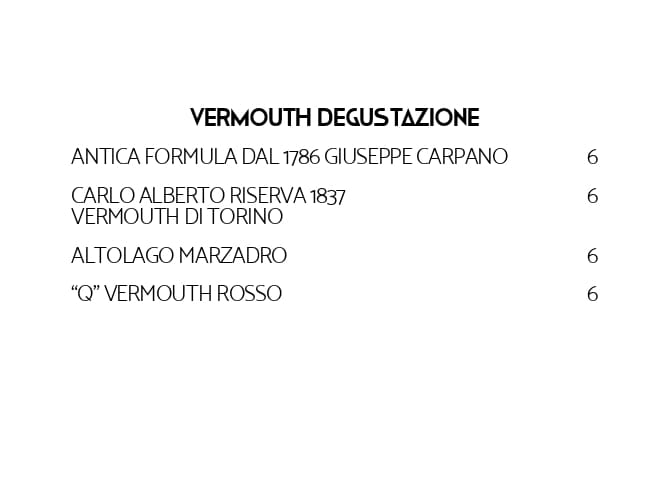 Menu Bar Vanity Cafe